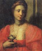 PULIGO, Domenico Portrait of a Woman Dressed as Mary Magdalen oil